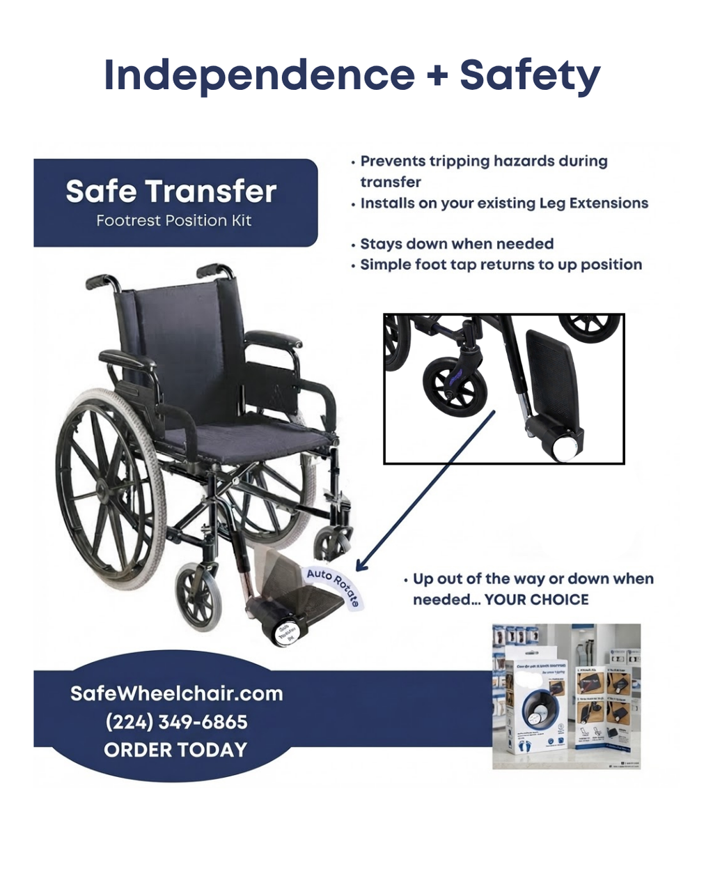 Cane Caddy cane management kit for wheelchair users.